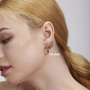 Boucles d'oreilles créoles toutes tailles acier inoxydable argent or noir vendues par paire