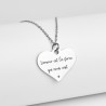 Collier cœur collection Message d’Amour 1 acier inoxydable argent or oxyde de zirconium gravure laser