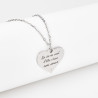Collier cœur collection Message d’Amour 3 acier inoxydable argent or oxyde de zirconium gravure laser