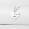 Collier cœur collection Message d’Amour 3 acier inoxydable argent or oxyde de zirconium gravure laser