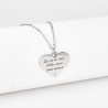 Collier cœur collection Message d’Amour 3 acier inoxydable argent or oxyde de zirconium gravure laser