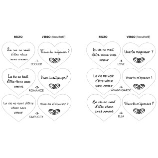 Collier cœur collection Message d’Amour 3 acier inoxydable argent or oxyde de zirconium gravure laser