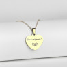 Collier cœur collection Message d’Amour 4 acier inoxydable argent or gravure laser