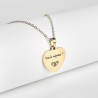 Collier cœur collection Message d’Amour 4 acier inoxydable argent or gravure laser