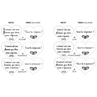 Collier cœur collection Message d’Amour 4 acier inoxydable argent or gravure laser