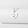 Collier cœur collection Message d’Amour 5 acier inoxydable argent or oxyde de zirconium gravure laser