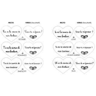 Collier cœur collection Message d’Amour 5 acier inoxydable argent or oxyde de zirconium gravure laser