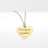 Collier cœur collection Message d’Amour 6 acier inoxydable argent or oxyde de zirconium gravure laser
