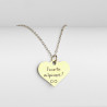 Collier cœur collection Message d’Amour 6 acier inoxydable argent or oxyde de zirconium gravure laser