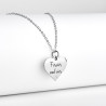 Collier cœur collection Message d’Amour 6 acier inoxydable argent or oxyde de zirconium gravure laser
