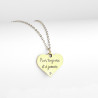 Collier cœur collection Message d’Amour 6 acier inoxydable argent or oxyde de zirconium gravure laser