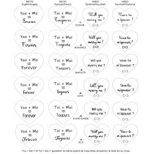 Collier cœur collection Message d’Amour 7-2 acier inoxydable argent or oxyde de zirconium gravure laser