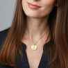 Collier cœur collection Message d’Amour + qu'hier - que demain 2 acier inoxydable argent or gravure laser
