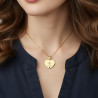 Collier cœur collection Message d’Amour + qu'hier - que demain 2 acier inoxydable argent or gravure laser