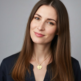 Collier cœur collection Message d’Amour + qu'hier - que demain 1 acier inoxydable argent or gravure laser