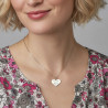 Message d’Amour 7-2 heart necklace silver or gold stainless steel cubic zirconia laser engraving