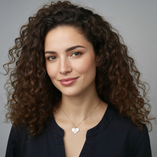 Collier cœur collection Message d’Amour 6 acier inoxydable argent or oxyde de zirconium gravure laser