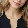Collier cœur collection Message d’Amour 6 acier inoxydable argent or oxyde de zirconium gravure laser