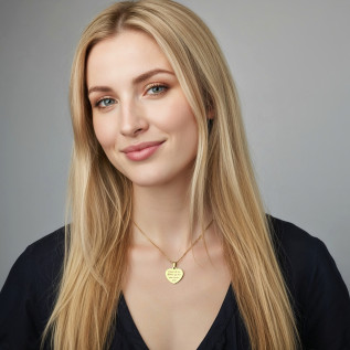 Collier cœur collection Message d’Amour 4 acier inoxydable argent or gravure laser