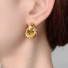 Intertwined circles stud earrings in stainless steel silver gold sold by pair