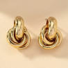 Boucles d'oreilles cercles entrelacés acier inoxydable argent or vendues par paire