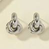 Intertwined circles stud earrings in stainless steel silver gold sold by pair