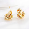 Boucles d'oreilles cercles entrelacés acier inoxydable argent or vendues par paire