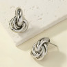 Intertwined circles stud earrings in stainless steel silver gold sold by pair