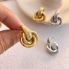 Intertwined circles stud earrings in stainless steel silver gold sold by pair
