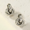 Intertwined circles stud earrings in stainless steel silver gold sold by pair