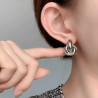 Boucles d'oreilles cercles entrelacés acier inoxydable argent or vendues par paire