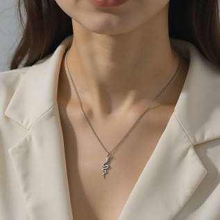 Snake pendant necklace on stainless steel chain gold silver women necklace gift