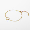 Bracelet fleur de prunier en nacre blanche ou résine sur chaîne simple ou perlée en acier inoxydable argent ou or cadeau femme