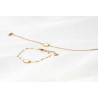 Bracelet fleur de prunier en nacre blanche ou résine sur chaîne simple ou perlée en acier inoxydable argent ou or cadeau femme