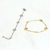 Bracelet fleurs creuses en acier inoxydable argent or chaîne satellite