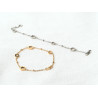 Bracelet fleurs creuses en acier inoxydable argent or chaîne satellite