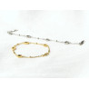 Bracelet fleurs creuses en acier inoxydable argent or chaîne satellite