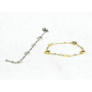 Bracelet fleurs creuses en acier inoxydable argent or chaîne satellite