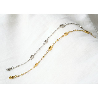 Bracelet fleurs creuses en acier inoxydable argent or chaîne satellite