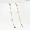 Bracelet fleurs creuses en acier inoxydable argent or chaîne satellite