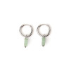 Boucles d'oreilles créoles et trèfles en pierre naturelle d'aventurine verte acier inoxydable or argent vendues par paire