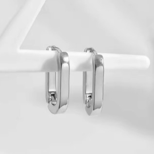 Boucles d'oreilles créoles rectangles acier inoxydable argent or vendues par paire