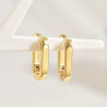 Boucles d'oreilles créoles rectangles acier inoxydable argent or vendues par paire