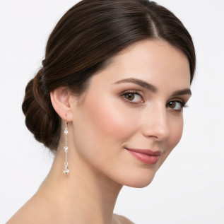Bridal earrings CASSANDRE, cubic zirconia and Swarovski crystal