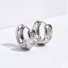 Cubic zirconia hoop earrings in stainless steel silver gold sold by pair