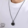 Black compass pendant necklace for men black stainless steel cable or box chain man gift