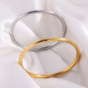 Stainless steel thick wire cuff bracelet silver or gold