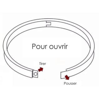 Bracelet manchette fil épais acier inoxydable argent ou or