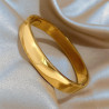 Stainless steel wide cuff bracelet silver or gold