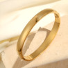 Stainless steel wide cuff bracelet silver or gold